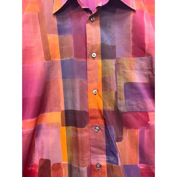 Mine Women's Button Down Shirt Long Sleeve Size XL Multicolor Plaid Lightweight - Picture 5 of 10